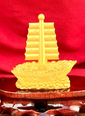 中式合金帆船摆件一帆风顺招财