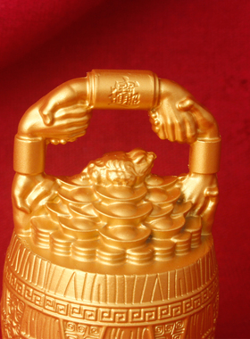 一桶金蟾招财摆件 金蟾聚财提桶 店铺开业居家风水摆件 聚气纳财