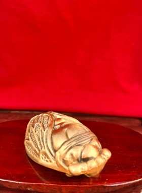 一鸣惊人黄铜金蝉摆件高颜值