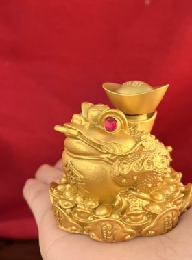 元宝金蟾360°旋转招财摆件