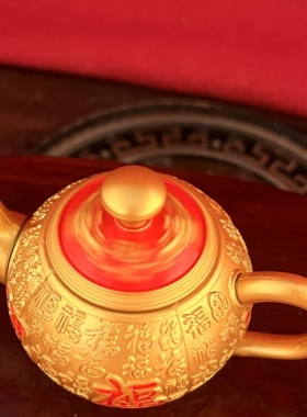 合金可旋转茶壶摆件工艺品