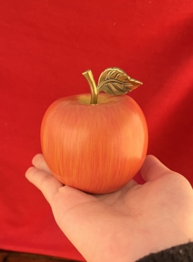 铜苹果仿真水果摆件家居装饰