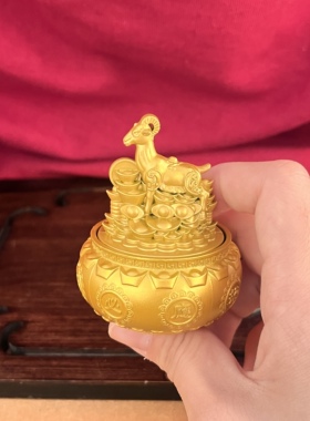 黄铜生肖聚宝盆摆件招财家居办公