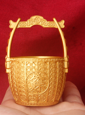 新中式一桶金招财摆件客厅装饰品招财纳福桌面摆件招财进宝聚财桶