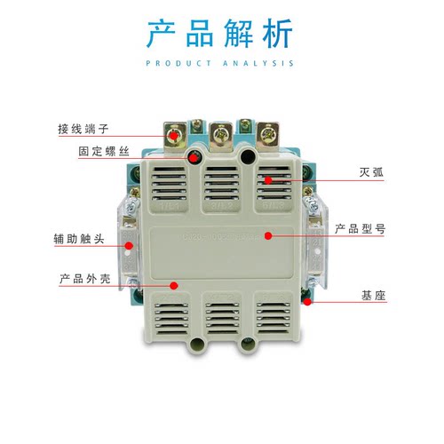 交流接触器CJ20-63A 100A 160A 250A 400A 630A 40A全银三相380V-图1