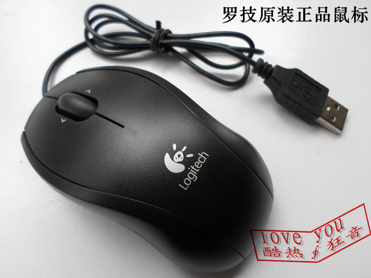 Logitech/罗技鼠标原装正品短线电脑笔记本USB鼠标小巧光电鼠标 - 图1