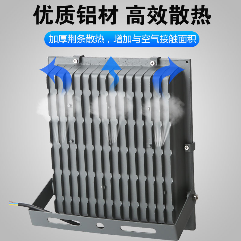 国虎led投光200W100瓦户外防水超亮射广告工地室外车间探照泛光灯 - 图1