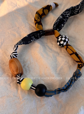 2025年新款小众丝巾系带锁骨链