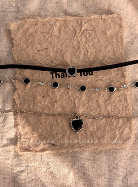 choker甜酷风多层叠戴爱心项链