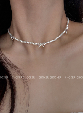 高级感简约水晶编织蝴蝶结黑色