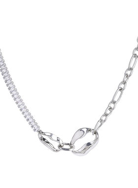 轻奢小众项链闪钻古巴链