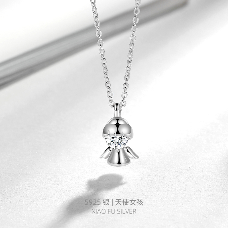 银饰品生日 S925 潮韩版个姓 ins 网红 通体纯银锁骨链女 小仙女项链 银饰品生日 S925 潮韩版个姓 ins 网红 通体纯银锁骨链女 小仙女项链