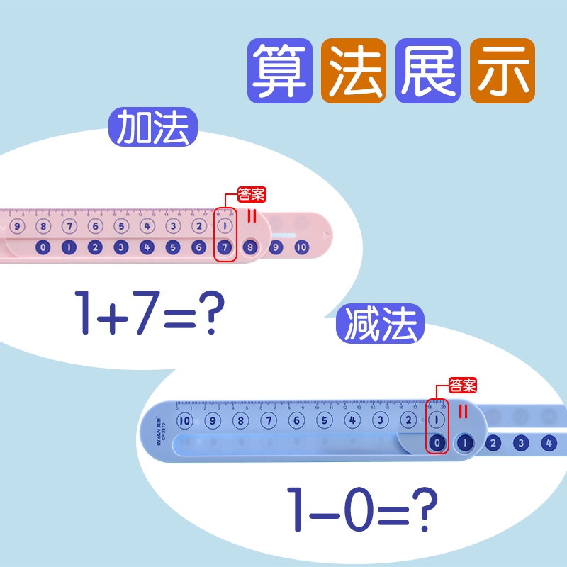 儿童数学分解尺10以内加减法刻度尺数字幼儿园小学生算数教学教具一年级趣味口算学前算术幼小衔接加减法滑尺 - 图2