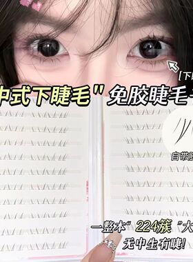 新中式安陵容下睫毛免胶自然毛流感狐系透明梗超软丝丝小姐睫毛书