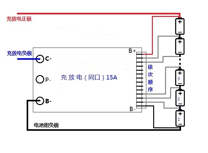 7串24v锂电池保护板18650（3.7v）电池15A点焊款免接线