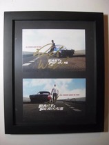 Paul Walker Van Diesel speed with passion pro-pen sign card 10 inch mount