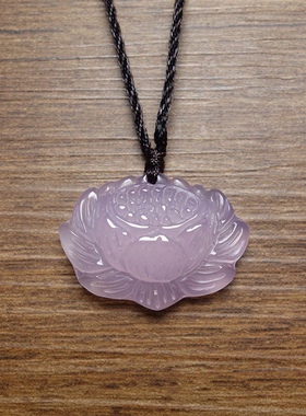 天然玉髓莲花吊坠女款项链