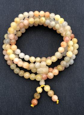 三彩新疆戈壁6mm手串金丝玉