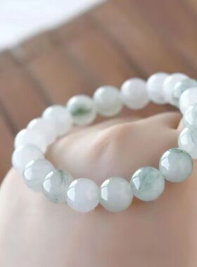 天然天山翠玉石手链女款单圈时尚百搭饰品礼物送女友闺蜜生日礼物