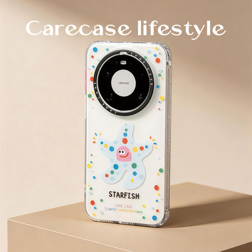 CARECASE 动物园/斑点海星/爱心猫咪华为磨砂手机壳 适用于华为Mate 80 Pro Max 童趣卡通插画 简约小众防摔 - 图2