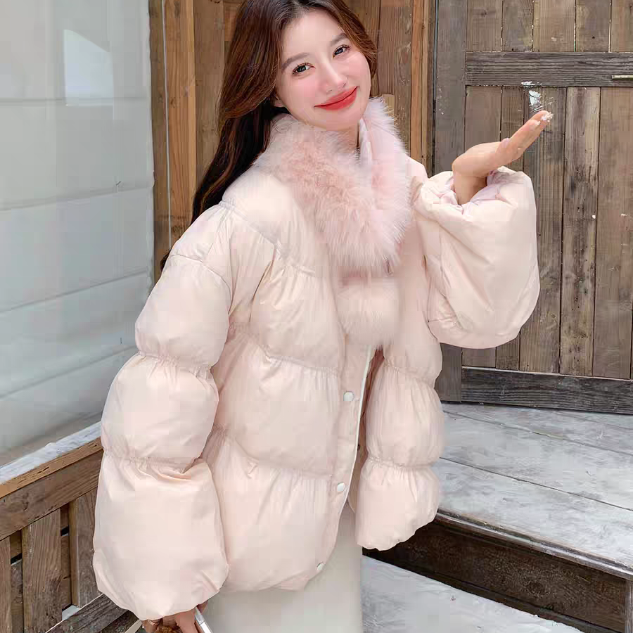 瑞瑞狸毛领甜美泡芙云感保暖羽绒服外套(配可拆卸狐狸毛领)d1412,淘宝优惠券,粉丝福利购,淘宝优惠卷