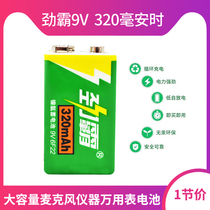 Surge Bully 9V Rechargeable Battery Large Capacity 320mAh Nine Volt 6f22 Square Battery Microphone Microphone Multimeter