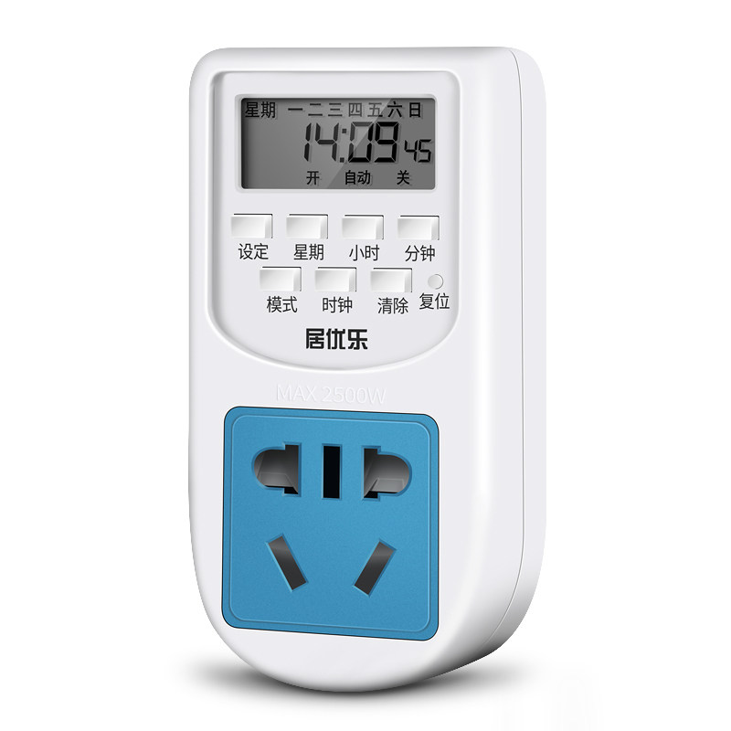 智能定时器开关插座电子式家用电源电动车预约循环充电自动断电开_虎窝淘