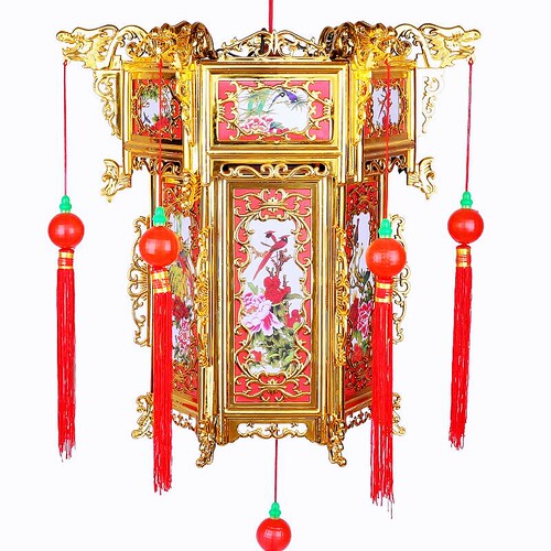 中式仿古宫灯金色春节阳台大红灯笼元旦节日庆典国庆户外古典装饰 - 图3