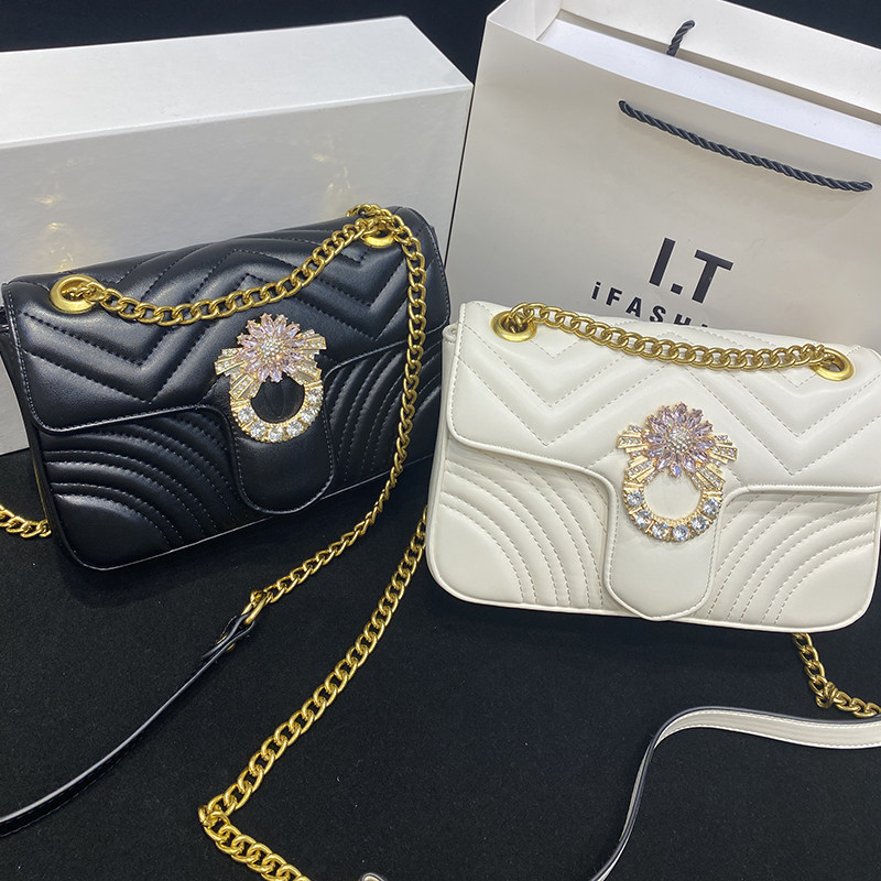 马蒙包2025新款包包女士水钻女包斜挎包女链条小香风仙女白色百搭,淘宝优惠券,粉丝福利购,淘宝优惠卷