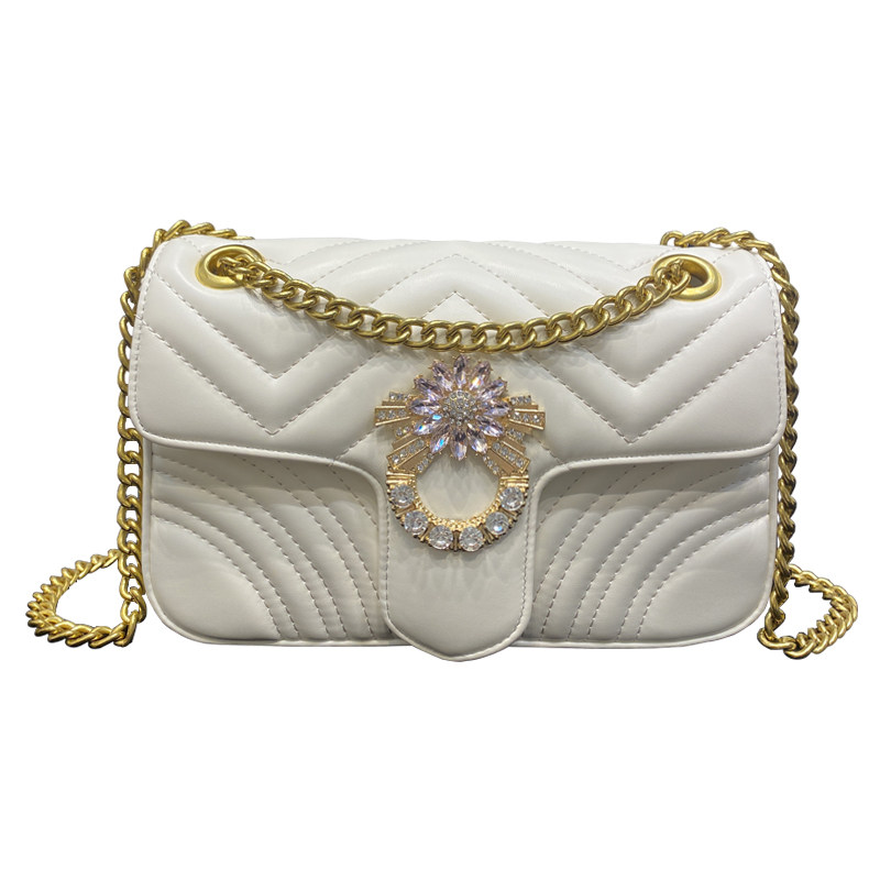 马蒙包2025新款包包女士水钻女包斜挎包女链条小香风仙女白色百搭,淘宝优惠券,粉丝福利购,淘宝优惠卷