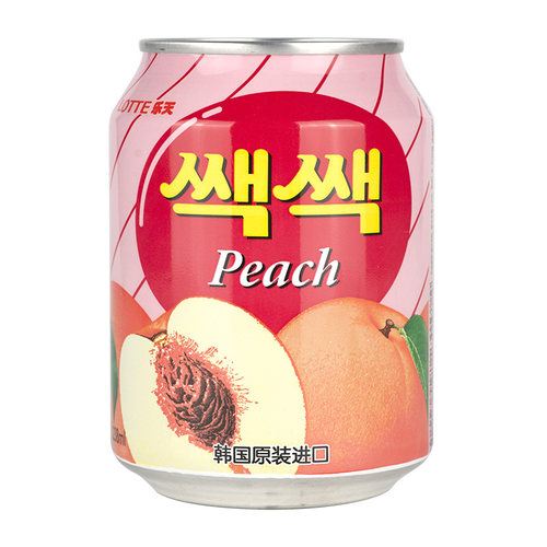 韩国原装进口LOTTE乐天蜜桃果汁饮料238ml*12罐礼盒葡萄橙汁草莓-图3