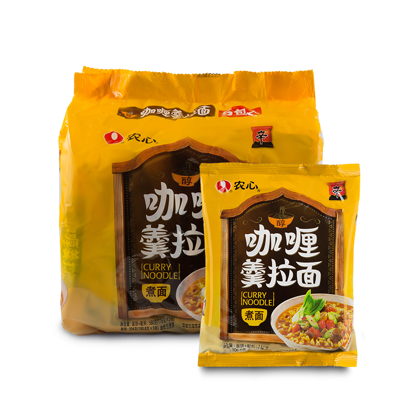 五连包 包邮韩式农心咖喱羹拉面116g*5袋方便面速食煮面泡面 - 图3