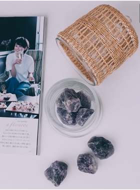 草编玻璃收纳金钟罩摆件