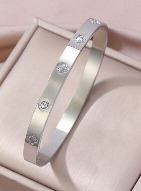 欧美热卖时尚不锈钢金色手镯不易褪色18K不锈钢首饰gold bangles