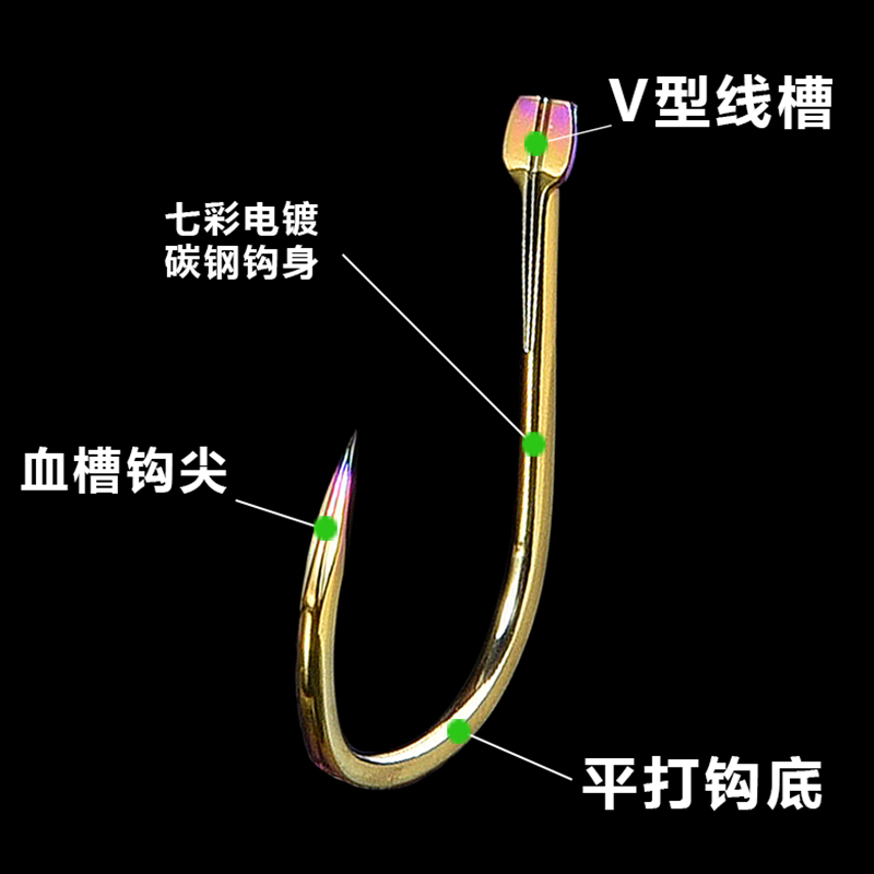 成都钓鱼人七彩伊豆伊势尼有刺新关东袖无刺鱼钩炫彩超轻量黑坑钩 - 图1