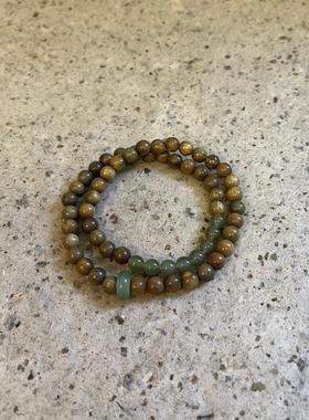 中国风金丝顺纹绿檀木清新手串超仙翠竹手链多圈男女可调节情侣