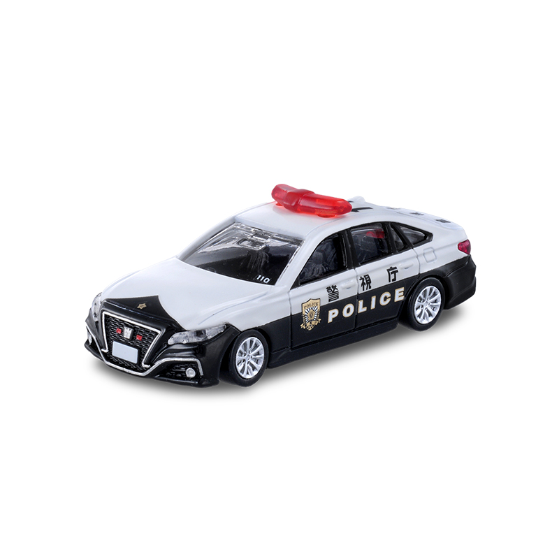 TOMICA/多美卡黑盒丰田皇冠巡逻警车车轮减震tomy合金小汽车车模-图0