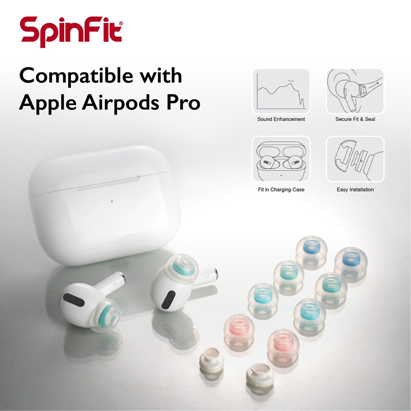 Spinfit CP1025适用于Airpods Pro耳机套苹果耳塞套硅胶套防滑