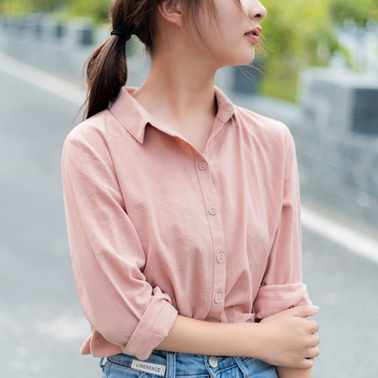 Loose casual pure cotton fabric fashionable slim shirt
