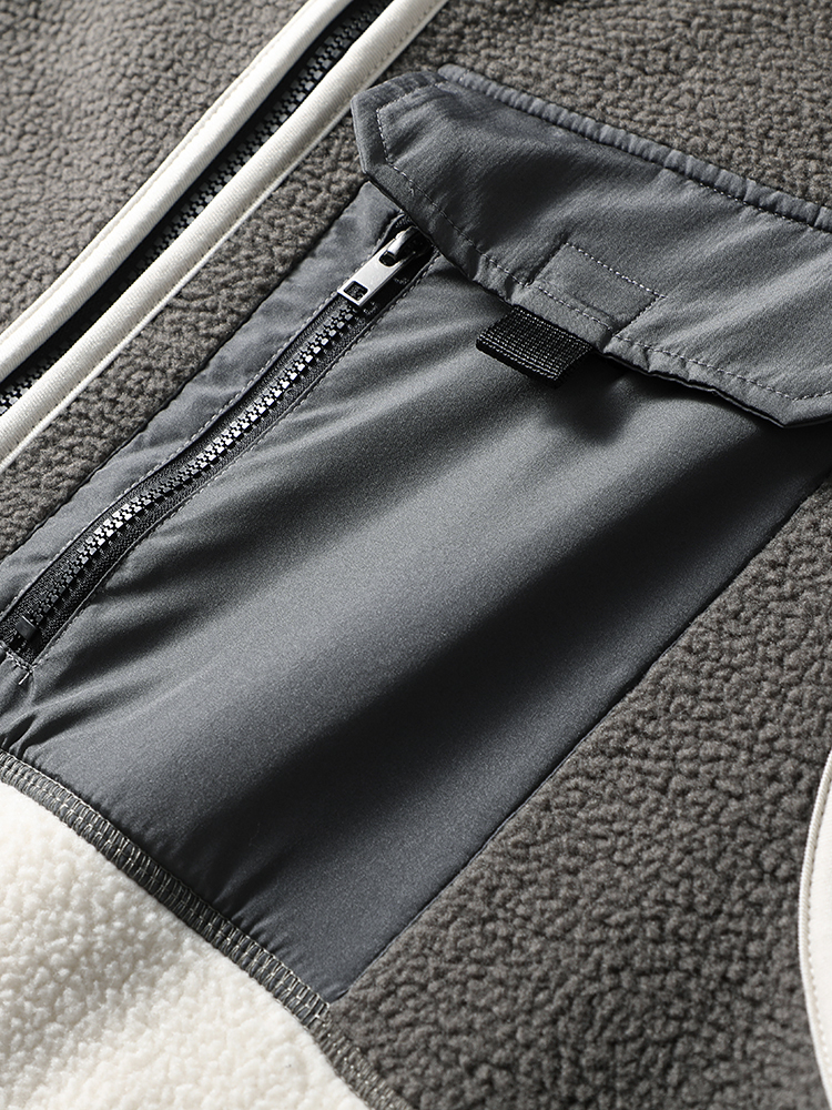 日系复古双面摇粒绒马甲男款秋冬季外穿保暖背心外套外贸男装马甲 - 图1