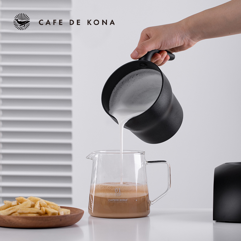 CAFEDEKONA电动奶泡器家用全自动冷热搅拌意式咖啡拉花打奶泡机 - 图1