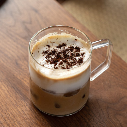 CAFE DE KONA 单品美式花式拿铁咖啡杯高硼硅玻璃花茶杯-可微波炉 - 图1