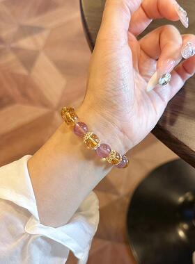 暴富天然黄水晶手链招财转运