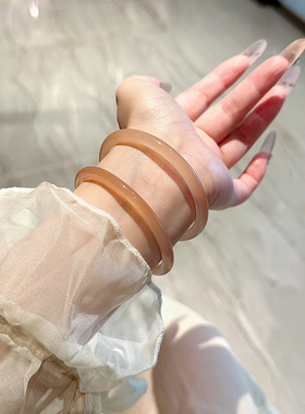 叮当镯天然黄高冰玛瑙手镯冰种