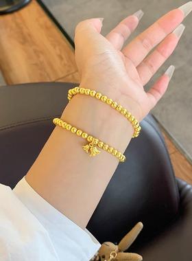 古法沙金转运珠手镯女礼物