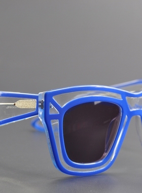 蓝色太阳镜方框墨镜潮款可配近视
