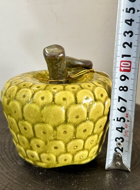 外贸孤品美式复古做旧陶瓷苹果摆件家居装饰拍摄道具