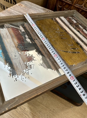 外贸样品美式复古做旧装饰镜挂画怀旧英文标语镜面装饰画墙面软装
