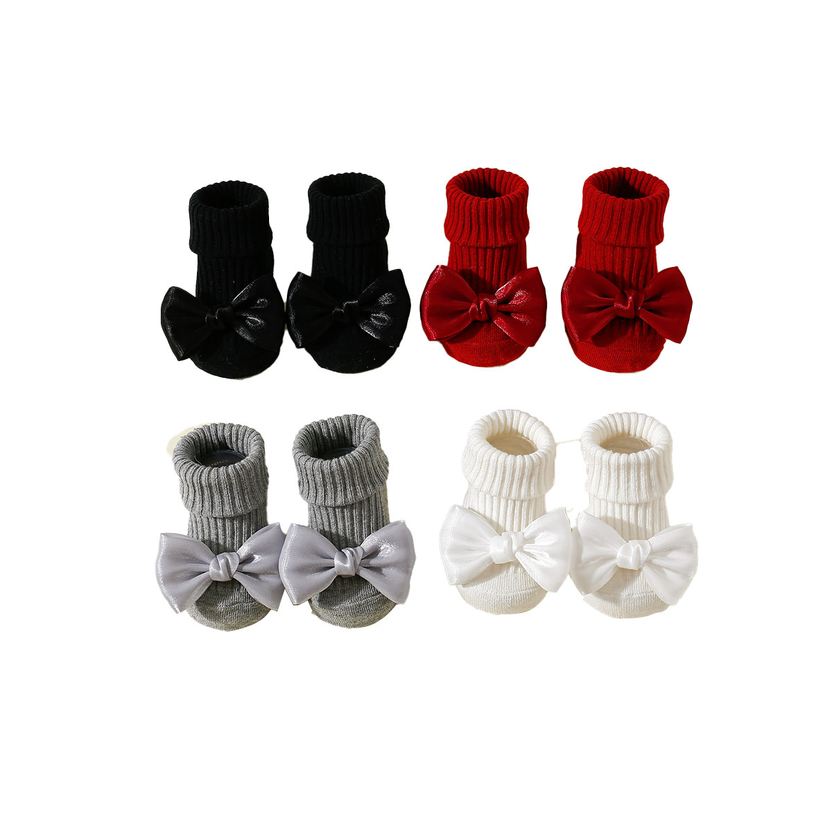 宝宝婴儿袜子春秋公主风领结中筒袜新生儿学步防滑地板袜男女童袜,淘宝优惠券,粉丝福利购,淘宝优惠卷