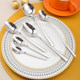 Square handle thickened 304 stainless steel knife and fork spoon tableware